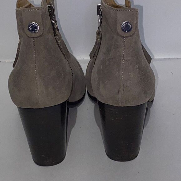 Rag & Bone Women's Margot Gray Suede Double Zip Block Heeled Ankle Boots Sz 39/8 - Picture 7 of 11